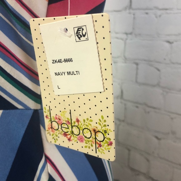 Striped Chevron Keyhole Skater Dress - Picture 5 of 7